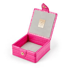 Stud Box in Deep Shine Penelope Pink Small Croc