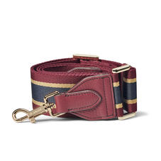 Webbing Bag Strap in Bordeaux, Navy & Camel Stripes