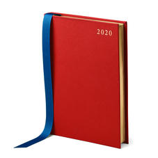 A5 Day to Page Leather Diary in Scarlet Saffiano