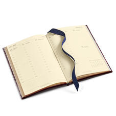 A5 Week to View Leather Diary in Midnight Blue Lizard