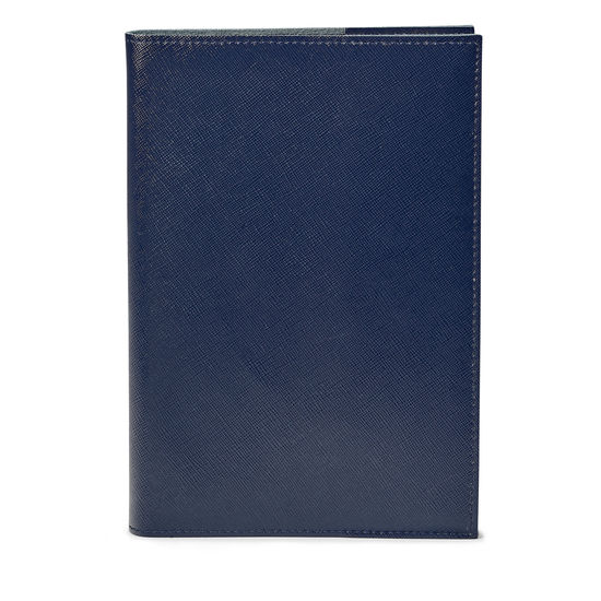 A4 Refillable Leather Journal in Navy Saffiano from Aspinal of London