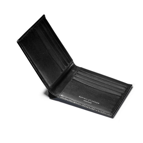 8 Card Billfold Wallet in Smooth Black from Aspinal of London