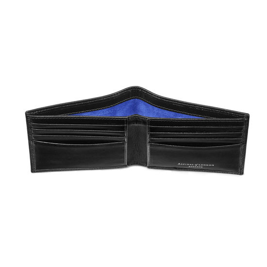8 Card Billfold Wallet in Smooth Black from Aspinal of London