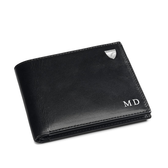 8 Card Billfold Wallet in Smooth Black from Aspinal of London