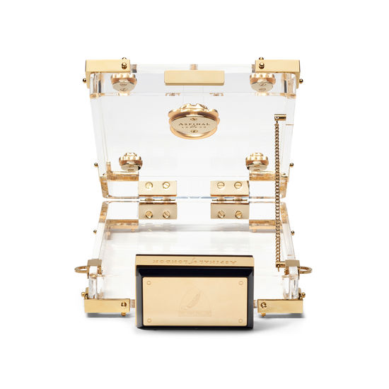 Lion Clutch in Transparent with Lions from Aspinal of London