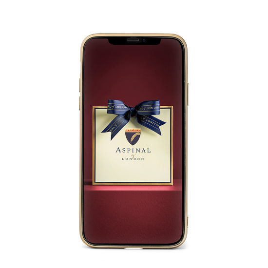 iPhone 11 Pro Case with Gold Edge in Black Patent Croc from Aspinal of London