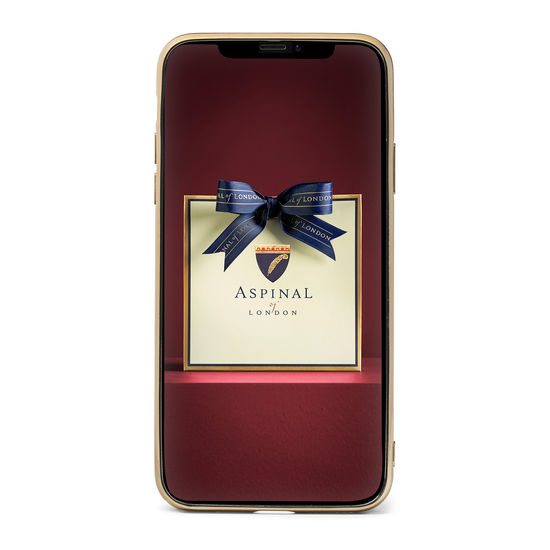 iPhone 11 Pro Max Case with Gold Edge in Black Patent Croc from Aspinal of London