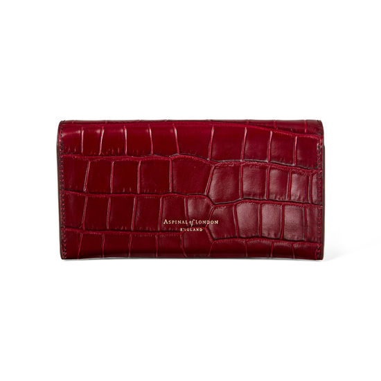 Sunglasses Case in Deep Shine Bordeaux Croc from Aspinal of London