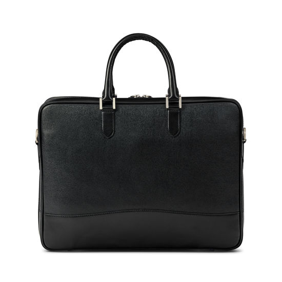 City Laptop Bag in Black Saffiano from Aspinal of London