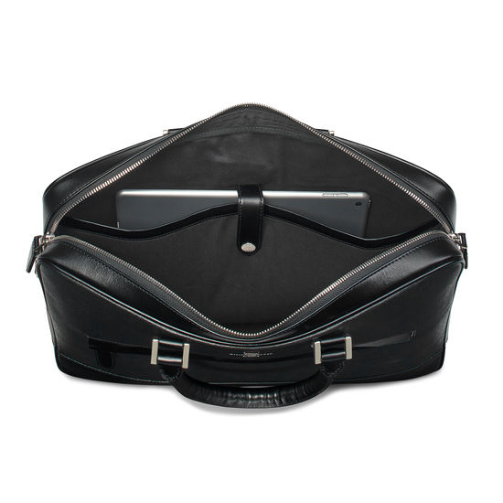 City Laptop Bag in Black Saffiano from Aspinal of London