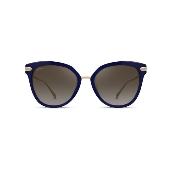 Cap Ferrat Sunglasses in Midnight Blue Acetate & Gold from Aspinal of London