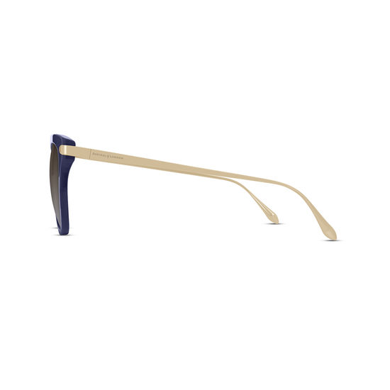 Cap Ferrat Sunglasses in Midnight Blue Acetate & Gold from Aspinal of London