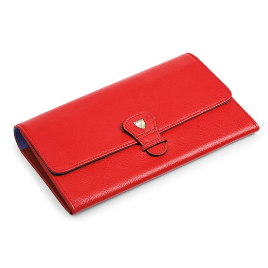 Travel Wallet with Removable Inserts in Scarlet Saffiano from Aspinal of London