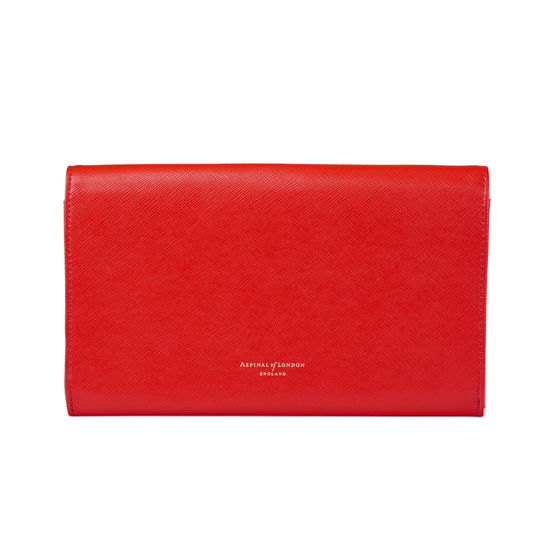 Travel Wallet with Removable Inserts in Scarlet Saffiano from Aspinal of London