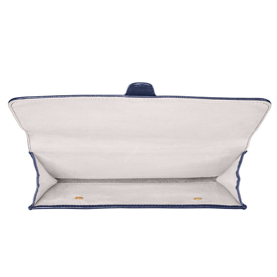 Travel Wallet with Removable Inserts in Midnight Blue Silk Lizard from Aspinal of London