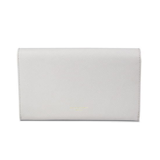 Travel Wallet with Removable Inserts in Light Grey Saffiano from Aspinal of London