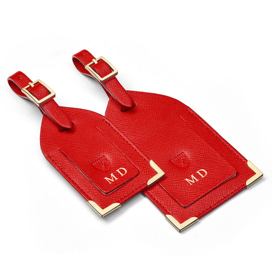 Travel Collection with Removable Inserts in Scarlet Saffiano from Aspinal of London