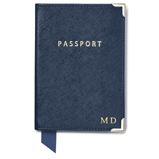 Travel Collection with Removable Inserts in Navy Saffiano from Aspinal of London