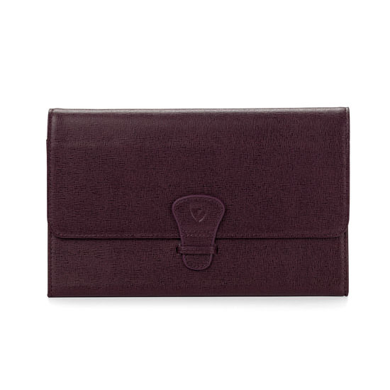 Travel Wallet with Removable Inserts in Burgundy Saffiano from Aspinal of London