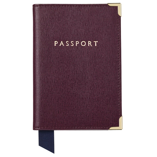 Travel Collection with Removable Inserts in Burgundy Saffiano from Aspinal of London