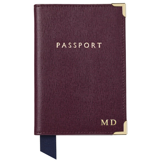 Travel Collection with Removable Inserts in Burgundy Saffiano from Aspinal of London