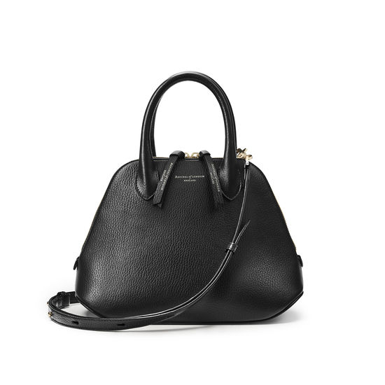 Margot Bag in Black Pebble from Aspinal of London