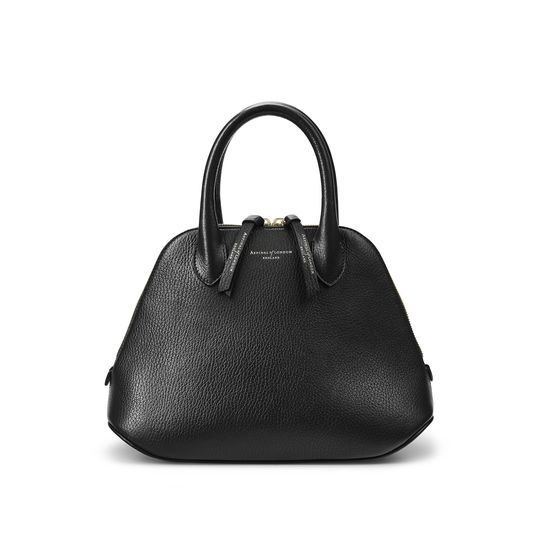 Margot Bag in Black Pebble from Aspinal of London