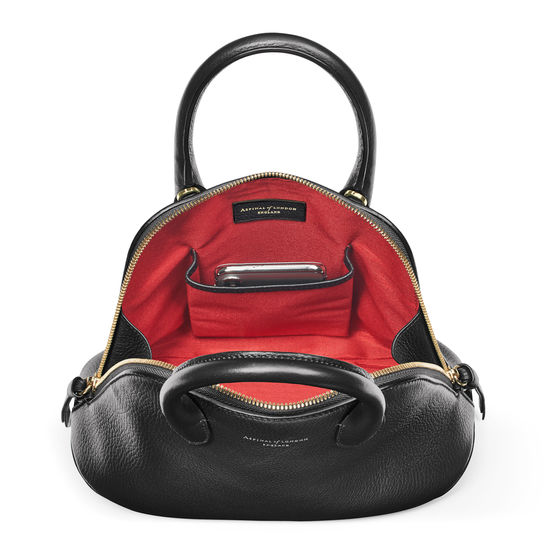 Margot Bag in Black Pebble from Aspinal of London