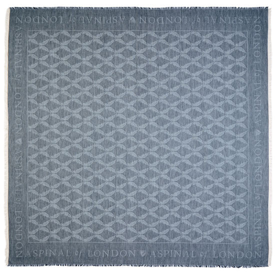 Harlequin Print Jacquard Scarf in Navy Blue from Aspinal of London
