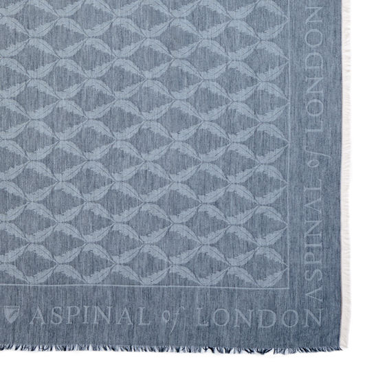 Harlequin Print Jacquard Scarf in Navy Blue from Aspinal of London