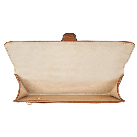 Travel Wallet with Removable Inserts in Deep Shine Vintage Tan Small Croc from Aspinal of London