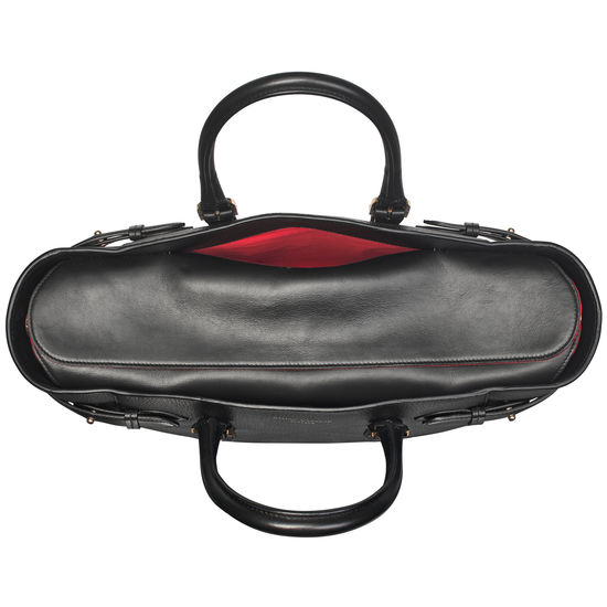 Midi Marylebone Tote in Black Pebble from Aspinal of London