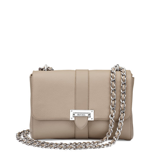 Large Lottie Bag in Soft Taupe Pebble from Aspinal of London