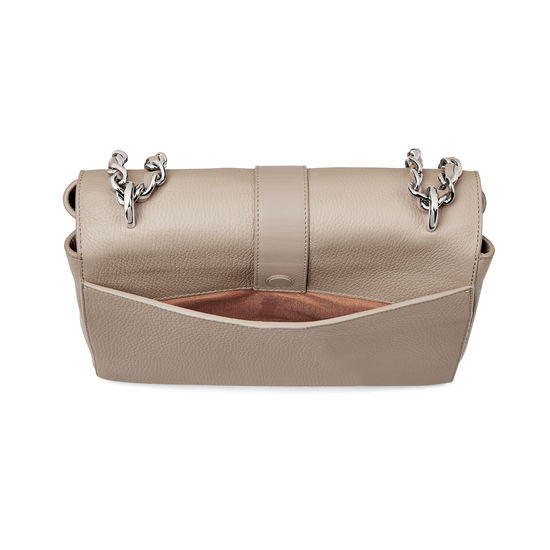 Large Lottie Bag in Soft Taupe Pebble from Aspinal of London