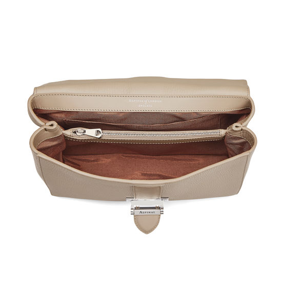 Large Lottie Bag in Soft Taupe Pebble from Aspinal of London