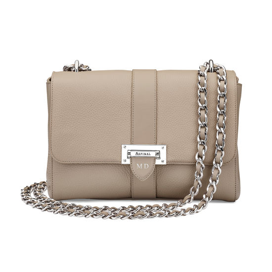 Large Lottie Bag in Soft Taupe Pebble from Aspinal of London