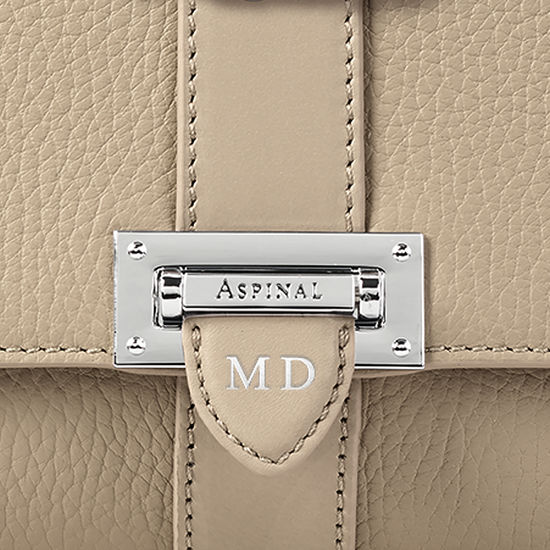 Large Lottie Bag in Soft Taupe Pebble from Aspinal of London