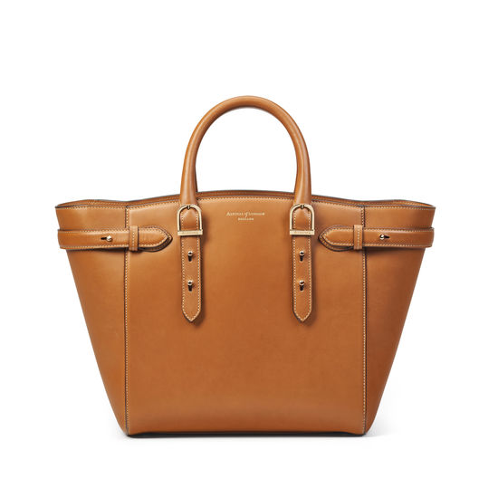 Midi Marylebone Tote in Smooth Tan from Aspinal of London