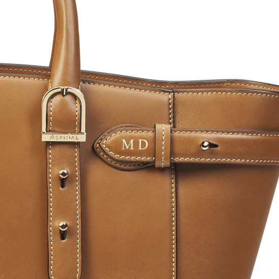 Midi Marylebone Tote in Smooth Tan from Aspinal of London