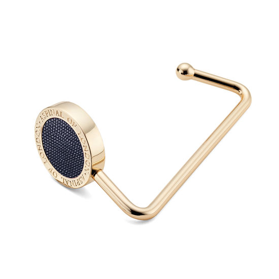 Aspinal Handbag Hook in Midnight Blue Silk Lizard from Aspinal of London