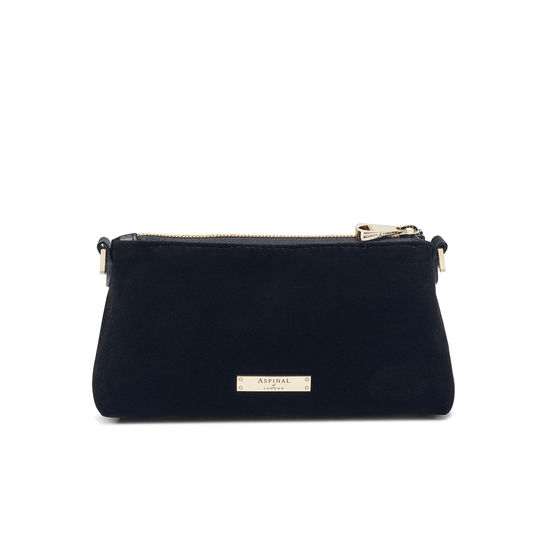Trinket Box Internal Pouch in Black Velvet from Aspinal of London