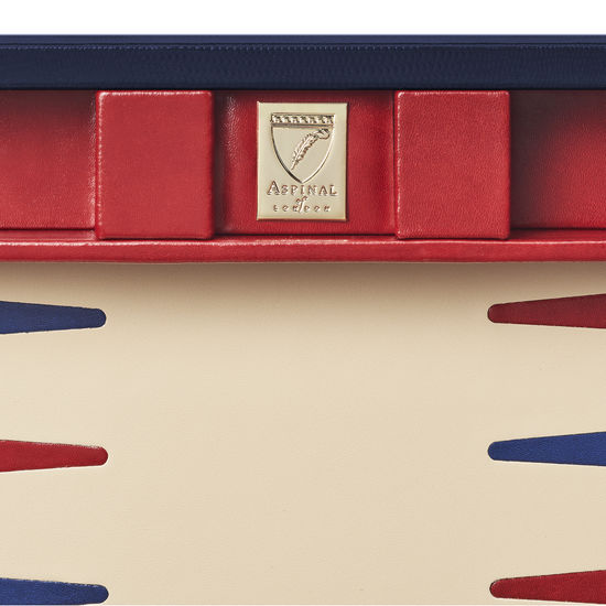 15-inch Backgammon Set in Midnight Blue Silk Lizard from Aspinal of London