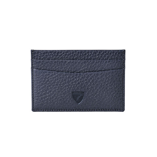 Slim Credit Card Holder in Navy Pebble from Aspinal of London