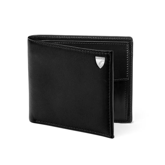 Billfold Coin Wallet in Smooth Black | Aspinal of London