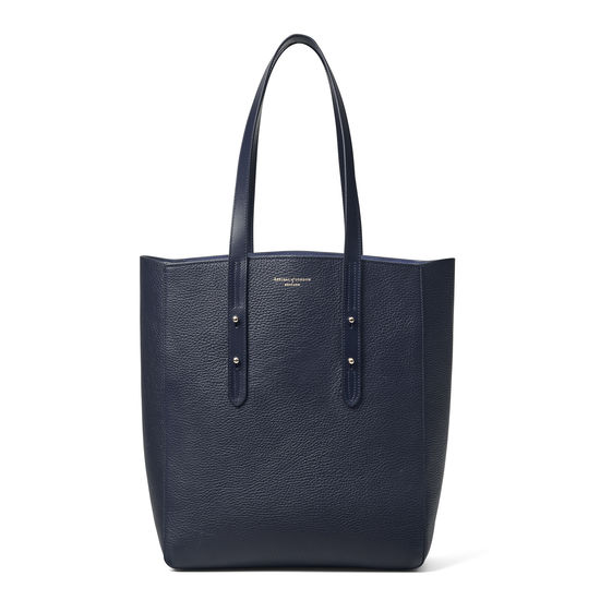 Essential Tote in Navy Pebble from Aspinal of London