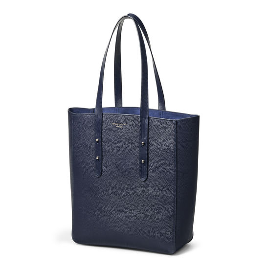 Essential Tote in Navy Pebble from Aspinal of London