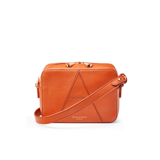 Camera ‘A’ Bag in Marmalade Pebble from Aspinal of London