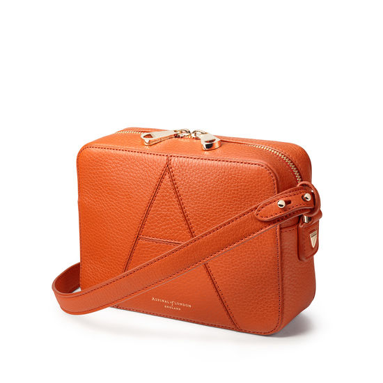 Camera ‘A’ Bag in Marmalade Pebble from Aspinal of London