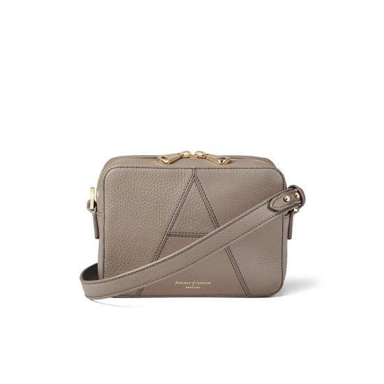 Camera ‘A’ Bag in Warm Grey Pebble from Aspinal of London