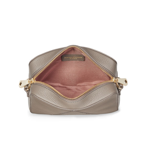 Camera ‘A’ Bag in Warm Grey Pebble from Aspinal of London